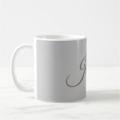 Calligrafie Elegant Bold Retro Gray Jouw naam Koffiemok (Links)
