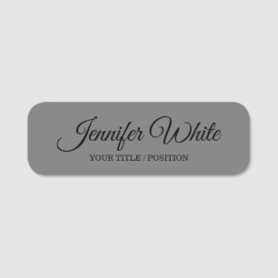 Calligrafie Elegant Bold Retro Gray Naamplaatje