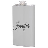 Calligrafie Elegant Bold Retro Grijs Heupfles (Links)