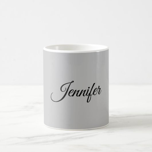 Calligrafie Elegant Bold Retro Grijs Koffiemok (Center)