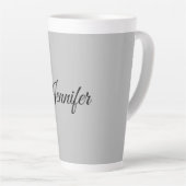 Calligrafie Elegant Bold Retro Grijs Latte Mok (Rechterhoek)
