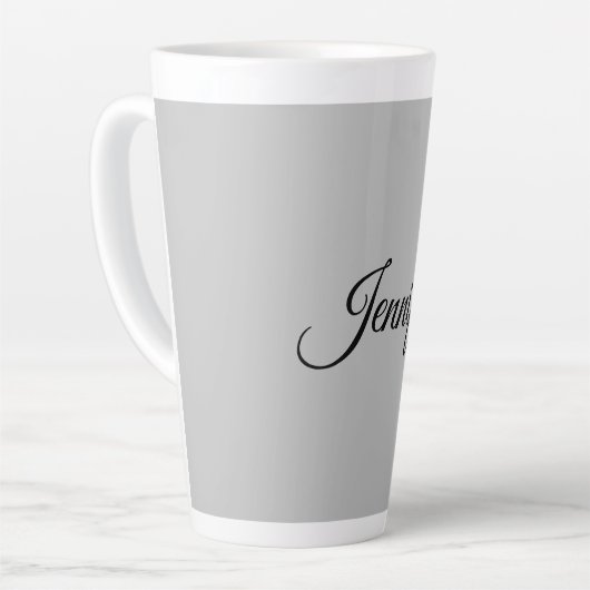 Calligrafie Elegant Bold Retro Grijs Latte Mok (Linkerhoek)