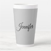 Calligrafie Elegant Bold Retro Grijs Latte Mok (Voorkant)