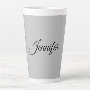 Calligrafie Elegant Bold Retro Grijs Latte Mok