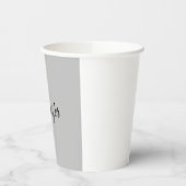 Calligrafie Elegant Bold Retro Grijs Papieren Bekers (Links)