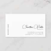 Calligrafie elegant, eenvoudig professioneel moder visitekaartje (Achterkant)