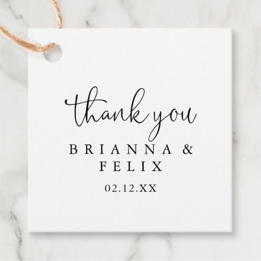 Calligrafie Elegant Fancy Script Wedding Bedankjes Labels (Voorkant)