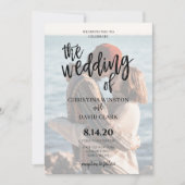 Calligrafie Elegant foto van de bruiloft van Kaart (Voorkant)