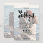 Calligrafie Elegant foto van de bruiloft van Kaart (Voorkant / Achterkant)