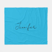 Calligrafie Elegant Plain Simple Name Blue Fleece Deken (Voorkant (Horizontaal))