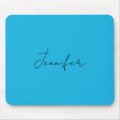 Calligrafie Elegant Plain Simple Name Blue Muismat (Voorkant)