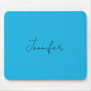 Calligrafie Elegant Plain Simple Name Blue Muismat