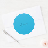 Calligrafie Elegant Plain Simple Name Blue Ronde Sticker (Envelop)