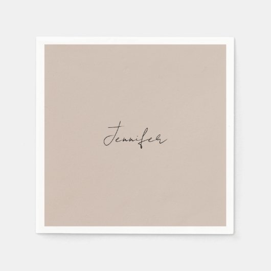 Calligrafie Elegant Plain Simple Name Coffee Mok Servet (Voorkant)