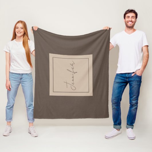 Calligrafie Elegant Plain Simple Name Fleece Deken (In situ)
