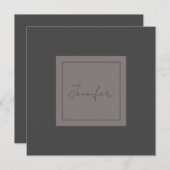 Calligrafie Elegant Plain Simple Name Gray (Voorkant / Achterkant)