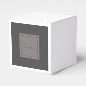 Calligrafie Elegant Plain Simple Name Gray Bedankdoosjes (Voorkant Zijde)