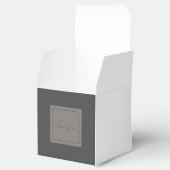 Calligrafie Elegant Plain Simple Name Gray Bedankdoosjes (Geopend)