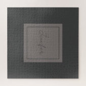 Calligrafie Elegant Plain Simple Name Gray Legpuzzel (Horizontaal)