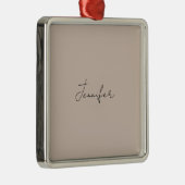 Calligrafie Elegant Plain Simple Name Metalen Ornament (Rechts)