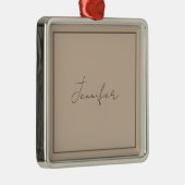 Calligrafie Elegant Plain Simple Name Metalen Ornament (Rechts)