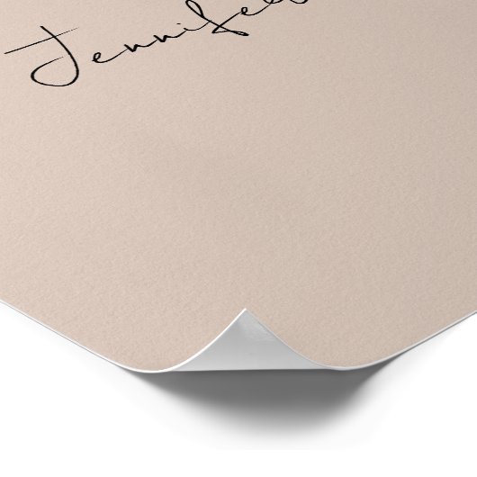 Calligrafie Elegant Plain Simple Name Poster (Hoek)