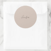 Calligrafie Elegant Plain Simple Name Ronde Sticker (Tas)