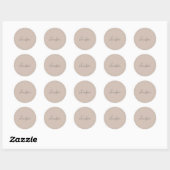 Calligrafie Elegant Plain Simple Name Ronde Sticker (Vel)