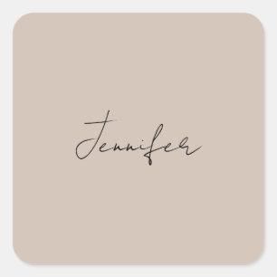 Calligrafie Elegant Plain Simple Name Vierkante Sticker