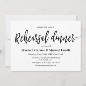 Calligrafie Elegant Rehearsal Dinner Invitation Kaart (Voorkant)