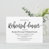Calligrafie Elegant Rehearsal Dinner Invitation Kaart (Staand voorkant)