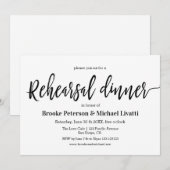 Calligrafie Elegant Rehearsal Dinner Invitation Kaart (Voorkant / Achterkant)