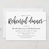 Calligrafie Elegant Rehearsal Dinner Invitation Kaart (Voorkant)