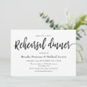 Calligrafie Elegant Rehearsal Dinner Invitation Kaart (Staand voorkant)