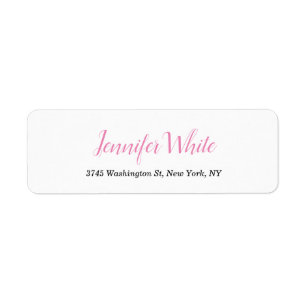 Calligrafie Elegant Retro White Roze Etiket