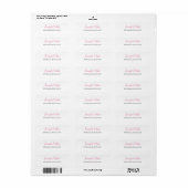 Calligrafie Elegant Retro White Roze Etiket (Full Sheet)