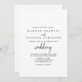 Calligrafie Elegant Script Front & Back Wedding   Kaart