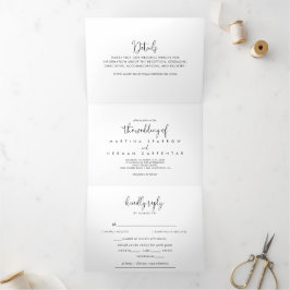 Calligrafie Elegant Script Wedding Drieluik Uitnodiging