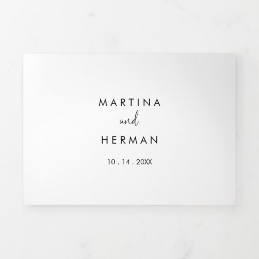 Calligrafie Elegant Script Wedding Drieluik Uitnodiging (Cover)