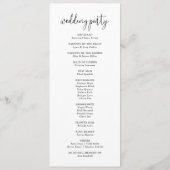 Calligrafie Elegant Script Wedding Program Programmakaart (Achterkant)