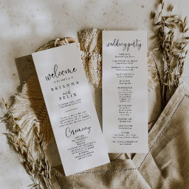 Calligrafie Elegant Script Wedding Program Programmakaart