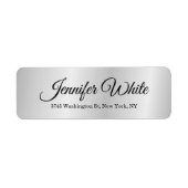 Calligrafie Elegant Silver Grey Bold Retro Etiket (Voorkant)