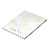 Calligrafie Elegant Sjabloon Gold White Marble Notitieblok (Linkerzijde)