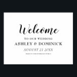 Calligrafie Elegant Welkom Rustic Wedding Sign Poster<br><div class="desc">Eenvoudige zwarte en witte kalligrafie Elegant Welkome Rustic Wedding Sign - Voel vrij om je aan te passen en aan te passen. Bewerk opties.</div>