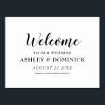 Calligrafie Elegant Welkom Rustic Wedding Sign Poster<br><div class="desc">Eenvoudige zwarte en witte kalligrafie Elegant Welkome Rustic Wedding Sign - Voel vrij om je aan te passen en aan te passen. Bewerk opties.</div>