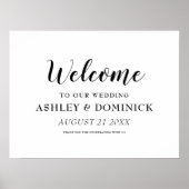 Calligrafie Elegant Welkom Rustic Wedding Sign Poster (Voorkant)
