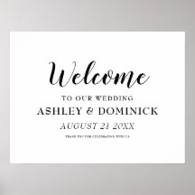Calligrafie Elegant Welkom Rustic Wedding Sign