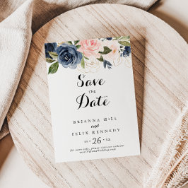 Calligrafie Elegant Winter Floral Wedding Save The Date