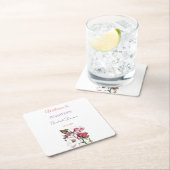 Calligrafie Elegante Bloemrijke Welkom Bruidsfeest Kartonnen Onderzetters (Insitu)