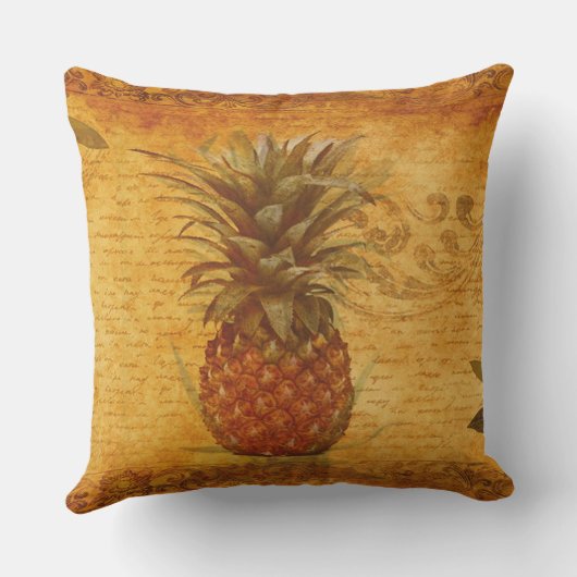 Calligrafie en  ananas buitenkussen (Achterkant)